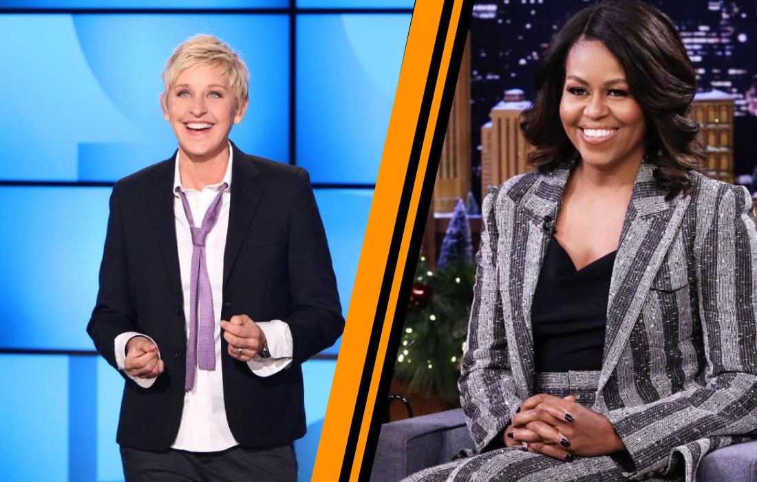 Ellen DeGeneres and Michelle Obama