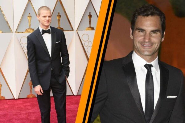 Lucas Hedges and Roger Federer
